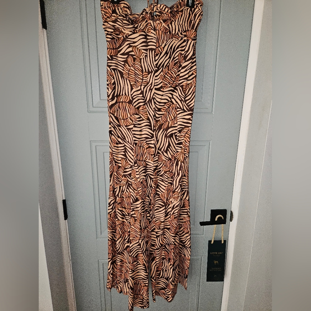 FARM Rio Zebra Print Jumpsuit